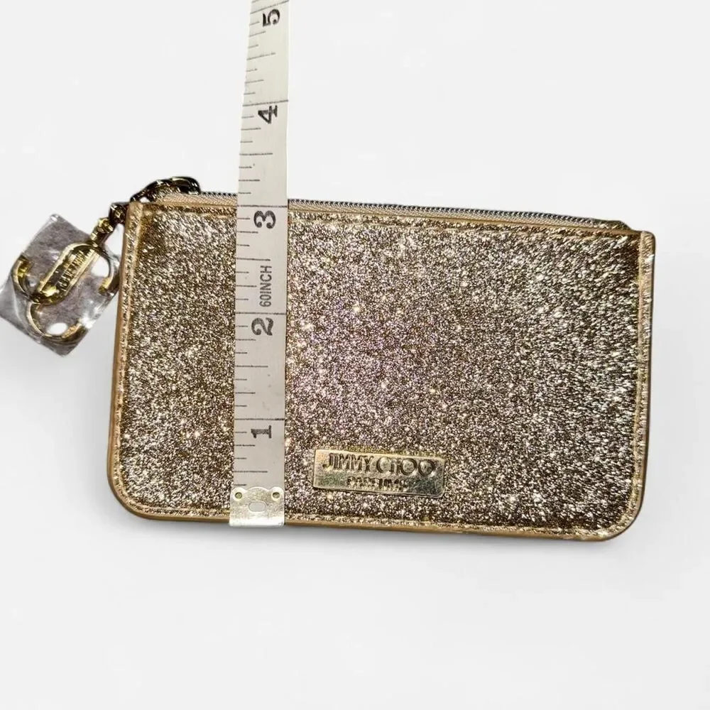 Jimmy Choo Gold Glitter Coin Purse - Picture 6 of 6